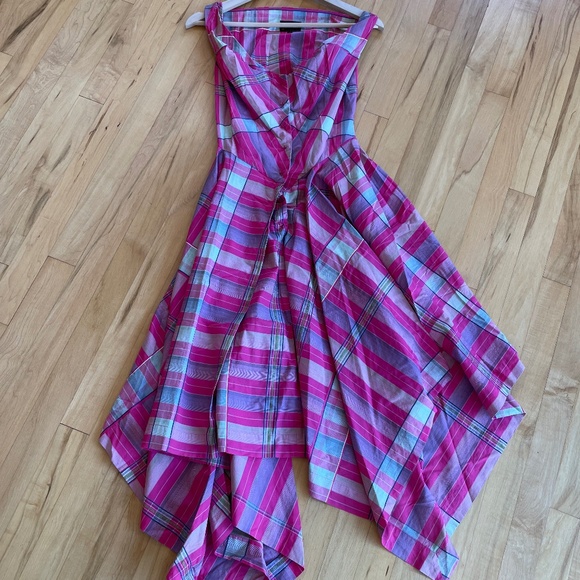 Vivienne Westwood Pink Plaid Corset Style Asymmetric Dress Size IT40, UK8 RARE - Picture 16 of 16